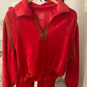 Free People , xsmall, red with tan. 2 piece set.